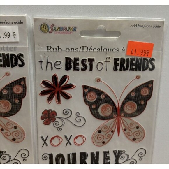 Sandylion Rub On Transfers The Best Of Friends - Lot Of 2 - Picture 3 of 7